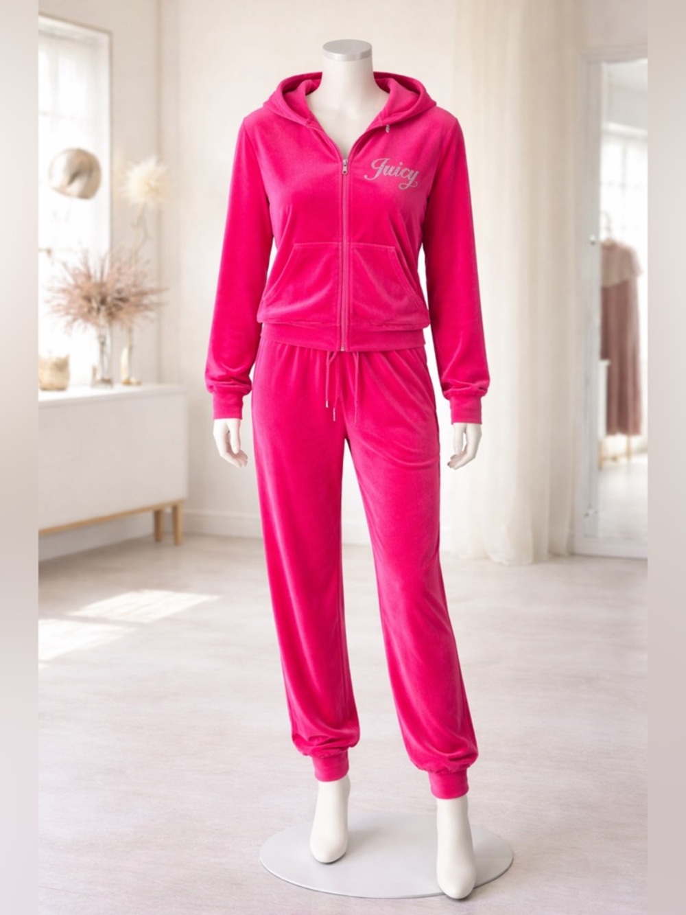 Y2K Juicy Couture Bright Pink Velour Tracksuit